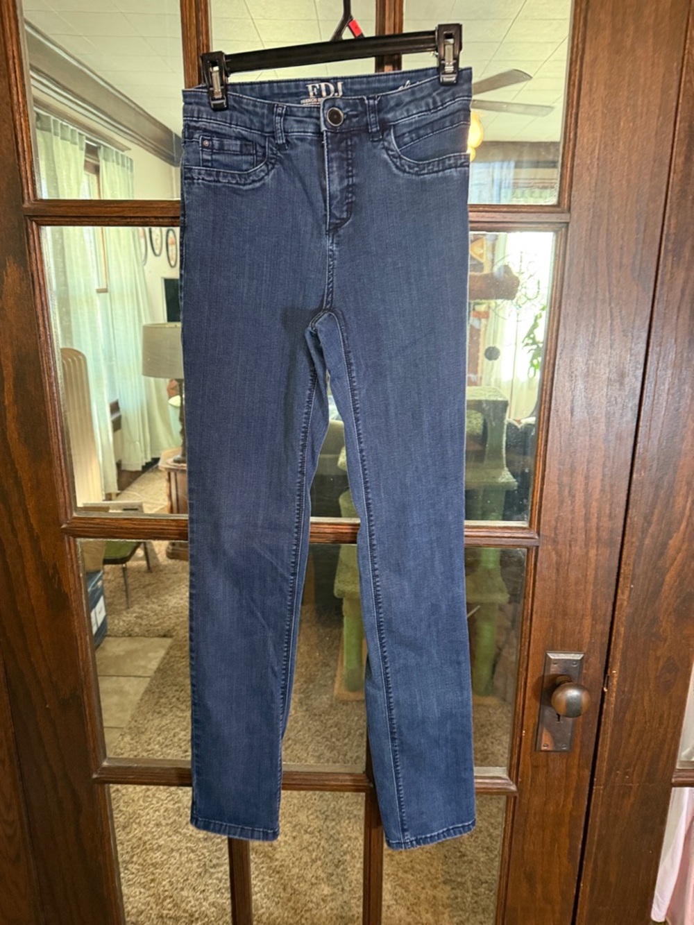FDJ French Dressing Jeans Olivia Slim‎ Leg Dark Indigo Blue Denim Pants Size 0